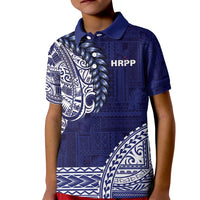 Samoa HRPP Kid Polo Shirt Samoan Motif Patterns LT9 Kid Blue - Polynesian Pride