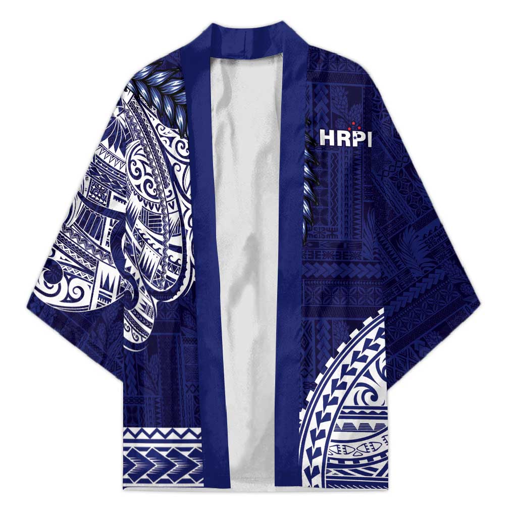 Samoa HRPP Kimono Samoan Motif Patterns LT9 Unisex Blue - Polynesian Pride