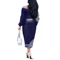 Samoa HRPP Off The Shoulder Long Sleeve Dress Samoan Motif Patterns LT9 - Polynesian Pride
