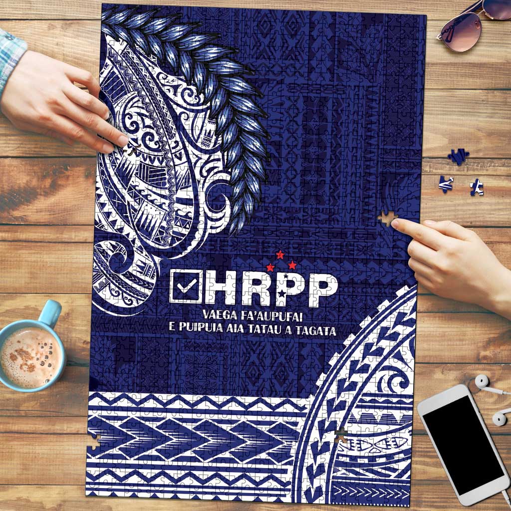 Samoa HRPP Puzzle Samoan Motif Patterns LT9 Blue - Polynesian Pride