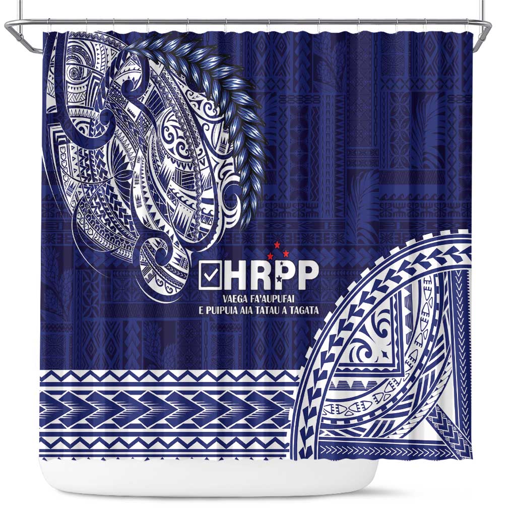 Samoa HRPP Shower Curtain Samoan Motif Patterns LT9 Blue - Polynesian Pride