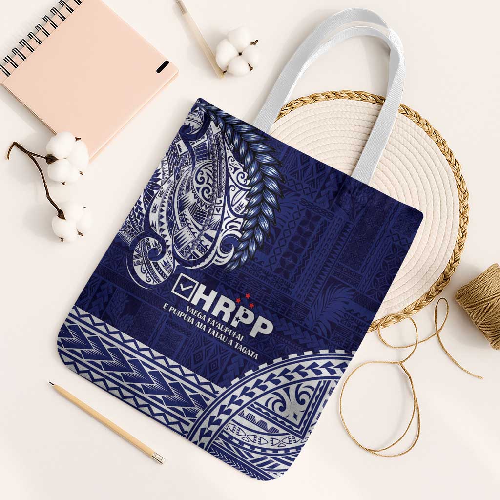 Samoa HRPP Tote Bag Samoan Motif Patterns LT9 White Strap One Size Blue - Polynesian Pride