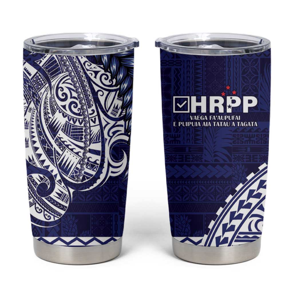Samoa HRPP Tumbler Cup Samoan Motif Patterns LT9 Blue - Polynesian Pride