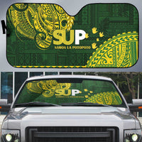 Samoa SUP Auto Sun Shade Samoan Motif Patterns LT9 Green - Polynesian Pride