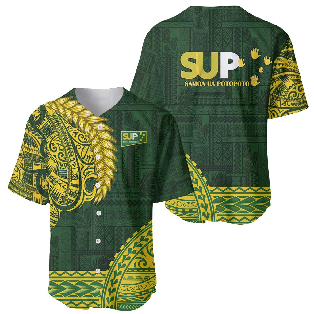 Samoa SUP Baseball Jersey Samoan Motif Patterns LT9 - Polynesian Pride