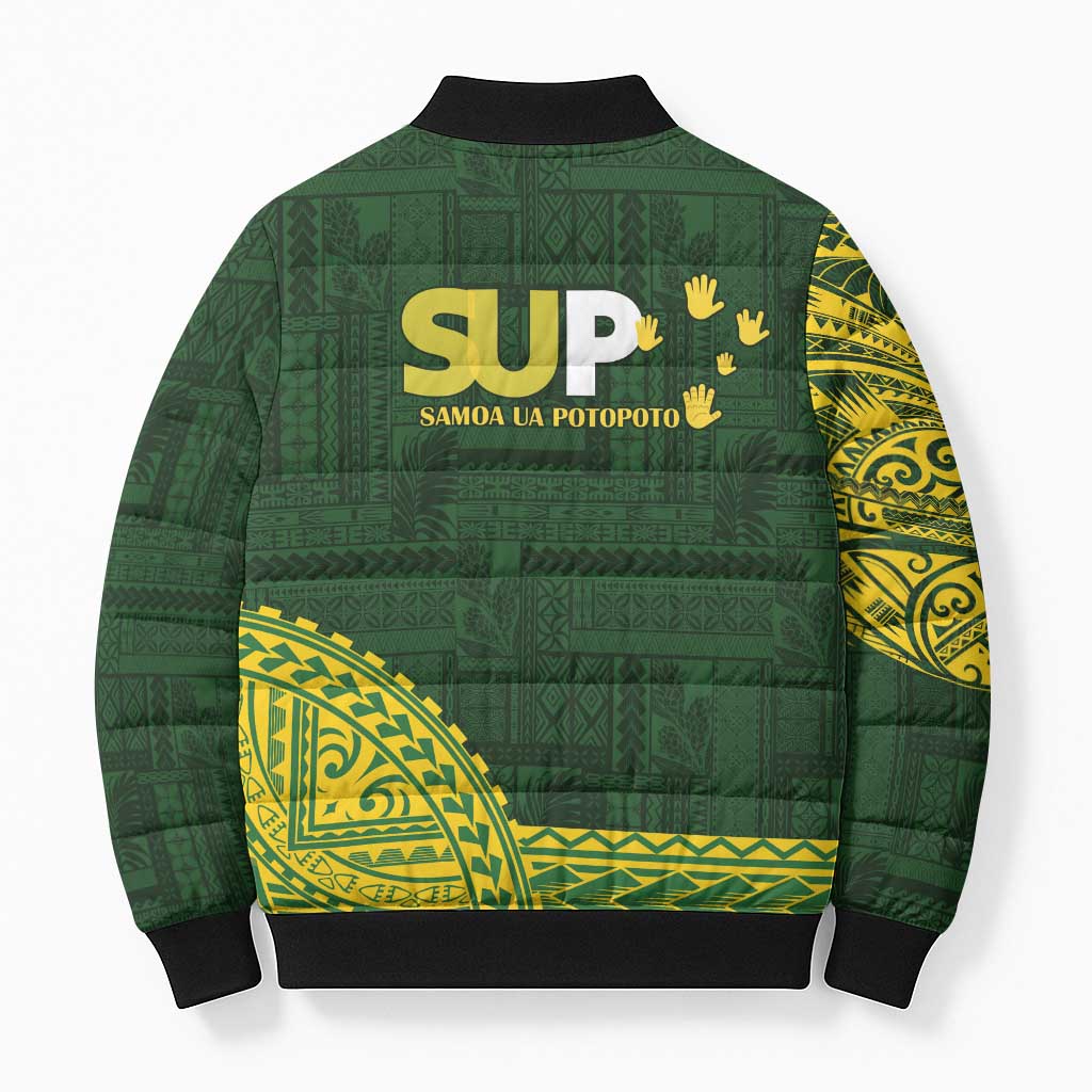 Samoa SUP Bomber Puffer Jacket Samoan Motif Patterns LT9 - Polynesian Pride