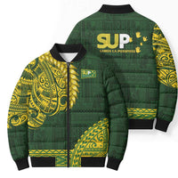 Samoa SUP Bomber Puffer Jacket Samoan Motif Patterns LT9 - Polynesian Pride