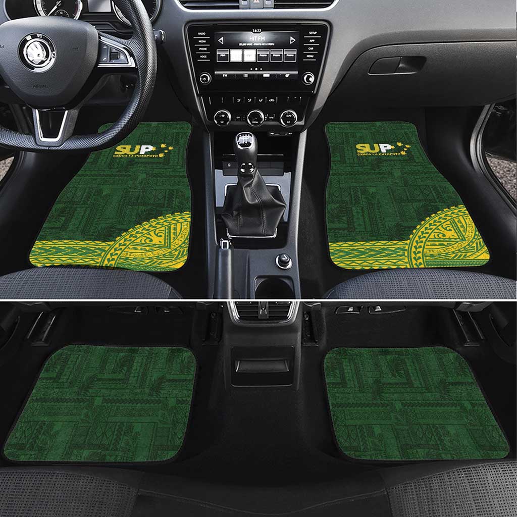 Samoa SUP Car Mats Samoan Motif Patterns LT9 Set 4pcs Green - Polynesian Pride
