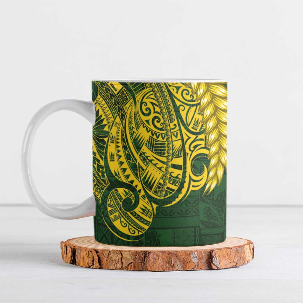 Samoa SUP Ceramic Mug Samoan Motif Patterns LT9 Green - Polynesian Pride