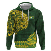 Samoa SUP Hoodie Samoan Motif Patterns LT9 Pullover Hoodie Green - Polynesian Pride