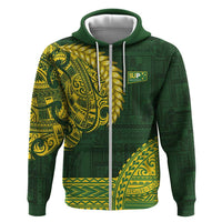 Samoa SUP Hoodie Samoan Motif Patterns LT9 Zip Hoodie Green - Polynesian Pride