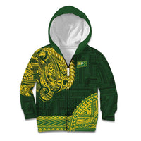 Samoa SUP Kid Hoodie Samoan Motif Patterns LT9 Zip Hoodie Green - Polynesian Pride
