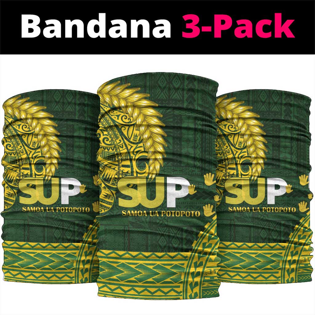 Samoa SUP Neck Gaiter Samoan Motif Patterns LT9 package One Size: 25*50cm Green - Polynesian Pride