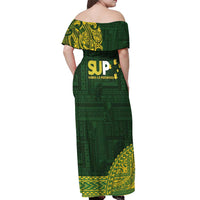 Samoa SUP Off Shoulder Maxi Dress Samoan Motif Patterns LT9 - Polynesian Pride