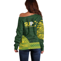 Samoa SUP Off Shoulder Sweater Samoan Motif Patterns LT9 - Polynesian Pride