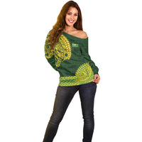 Samoa SUP Off Shoulder Sweater Samoan Motif Patterns LT9 - Polynesian Pride