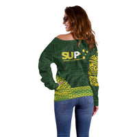 Samoa SUP Off Shoulder Sweater Samoan Motif Patterns LT9 - Polynesian Pride