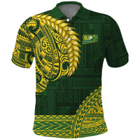 Samoa SUP Polo Shirt Samoan Motif Patterns LT9 Green - Polynesian Pride