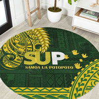 Samoa SUP Round Carpet Samoan Motif Patterns LT9 Green - Polynesian Pride