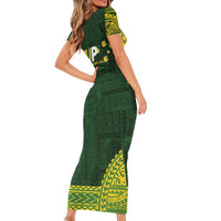 Samoa SUP Short Sleeve Bodycon Dress Samoan Motif Patterns LT9 - Polynesian Pride