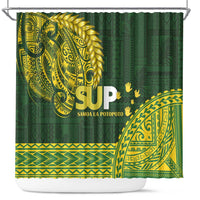 Samoa SUP Shower Curtain Samoan Motif Patterns LT9 Green - Polynesian Pride