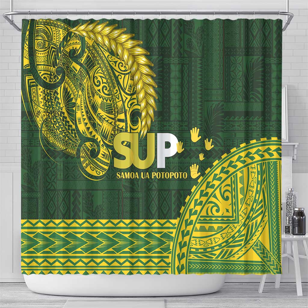 Samoa SUP Shower Curtain Samoan Motif Patterns LT9 - Polynesian Pride