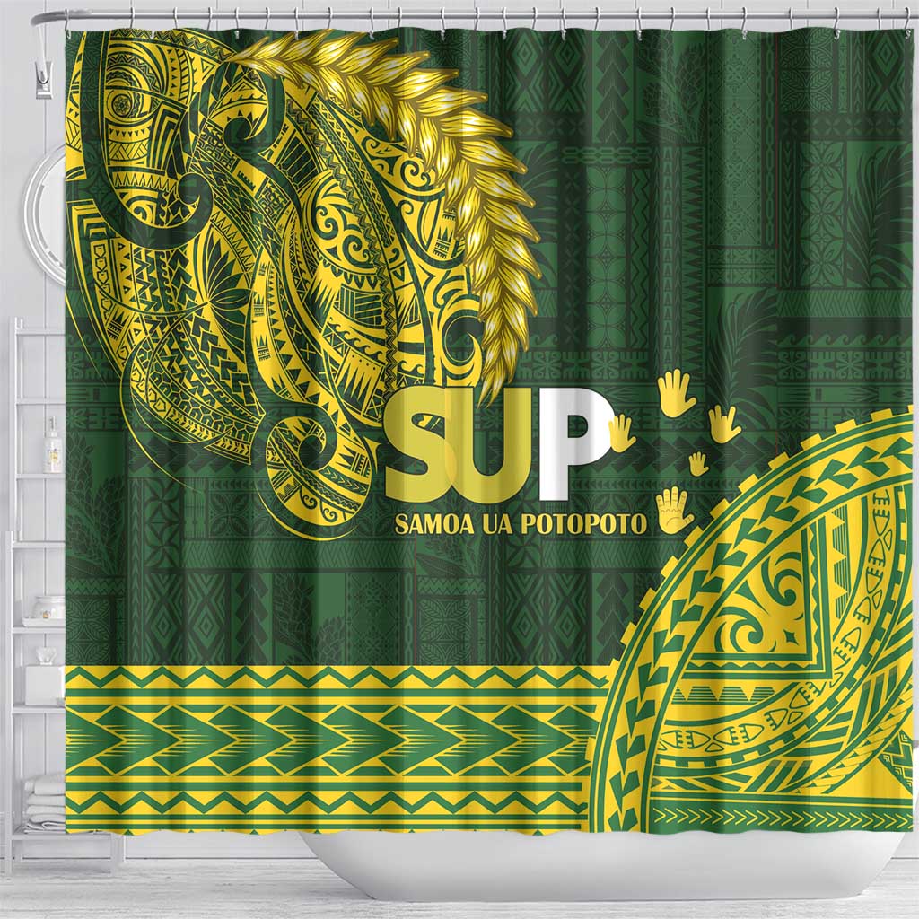 Samoa SUP Shower Curtain Samoan Motif Patterns LT9 - Polynesian Pride