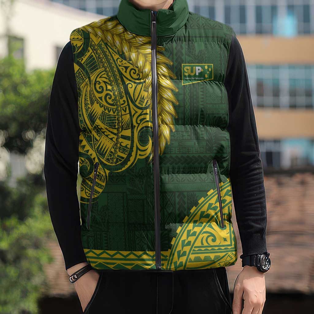 Samoa SUP Sleeveless Puffer Jacket Samoan Motif Patterns LT9 - Polynesian Pride