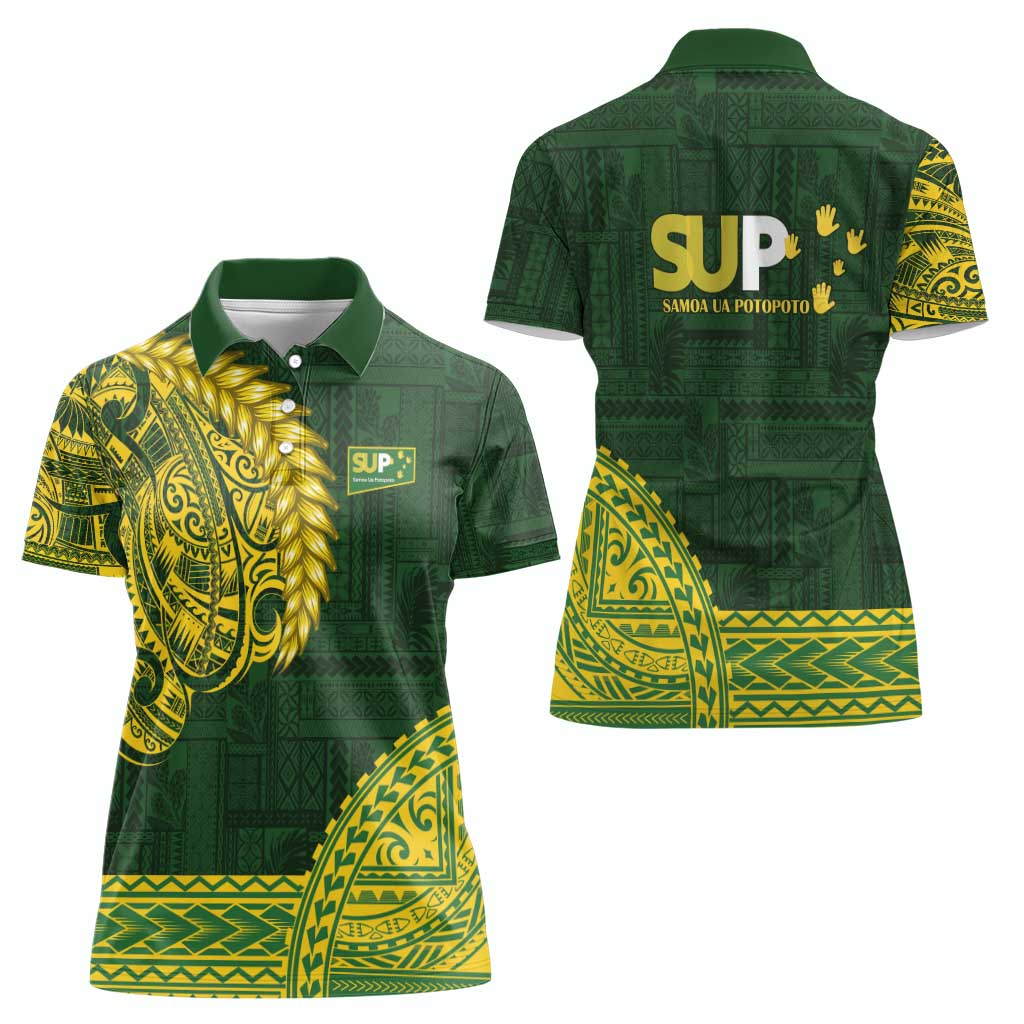 Samoa SUP Women Polo Shirt Samoan Motif Patterns LT9 - Polynesian Pride