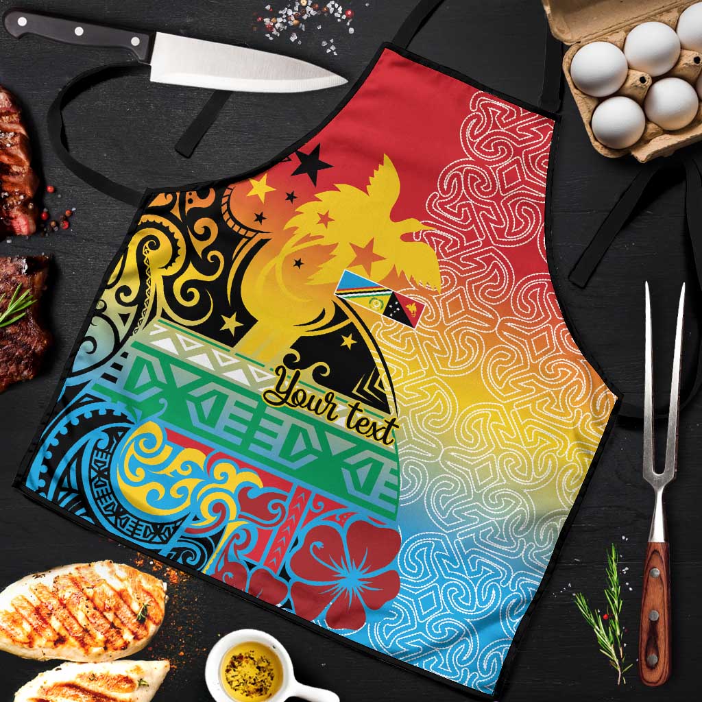 Personalised Torba PNG Day Apron Oro Tapa Pattern LT9 Green - Polynesian Pride