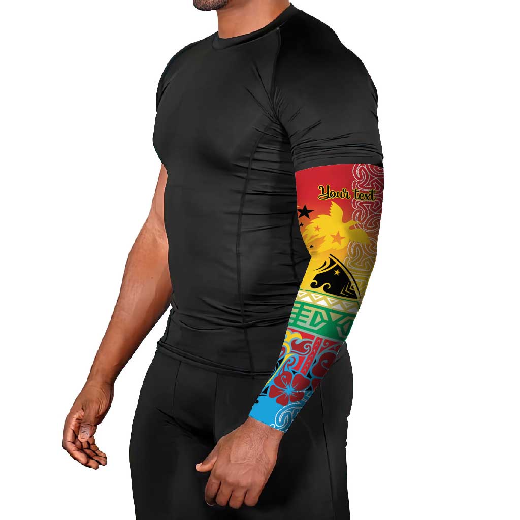 Personalised Torba PNG Day Arm Sleeves Oro Tapa Pattern LT9 - Polynesian Pride