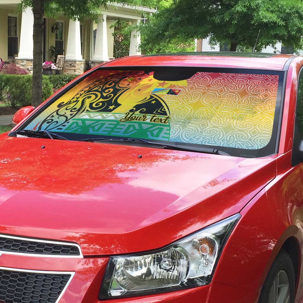 Personalised Torba PNG Day Auto Sun Shade Oro Tapa Pattern LT9 - Polynesian Pride