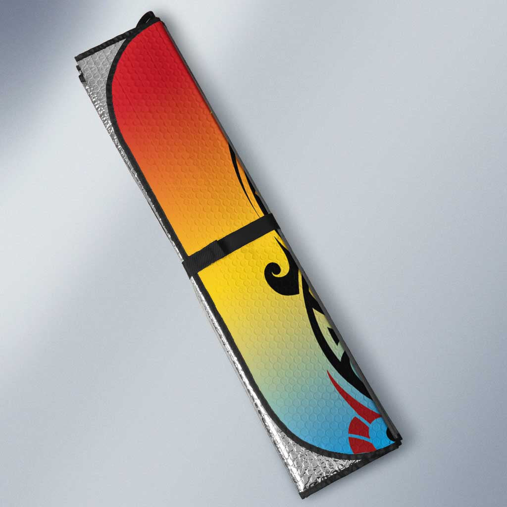 Personalised Torba PNG Day Auto Sun Shade Oro Tapa Pattern LT9 - Polynesian Pride