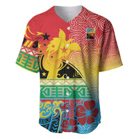 Personalised Torba PNG Day Baseball Jersey Oro Tapa Pattern LT9 Green - Polynesian Pride