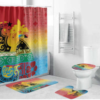 Personalised Torba PNG Day Bathroom Set Oro Tapa Pattern LT9 Bathroom Set (4 pcs) Green - Polynesian Pride