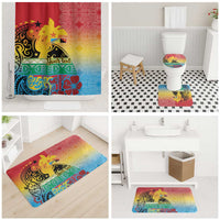 Personalised Torba PNG Day Bathroom Set Oro Tapa Pattern LT9 - Polynesian Pride