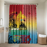 Personalised Torba PNG Day Bathroom Set Oro Tapa Pattern LT9 Shower Curtain Only Green - Polynesian Pride