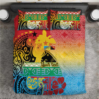 Personalised Torba PNG Day Bedding Set Oro Tapa Pattern LT9 Green - Polynesian Pride
