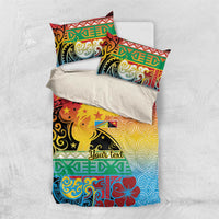 Personalised Torba PNG Day Bedding Set Oro Tapa Pattern LT9 US Twin 172cm x 218cm Green - Polynesian Pride