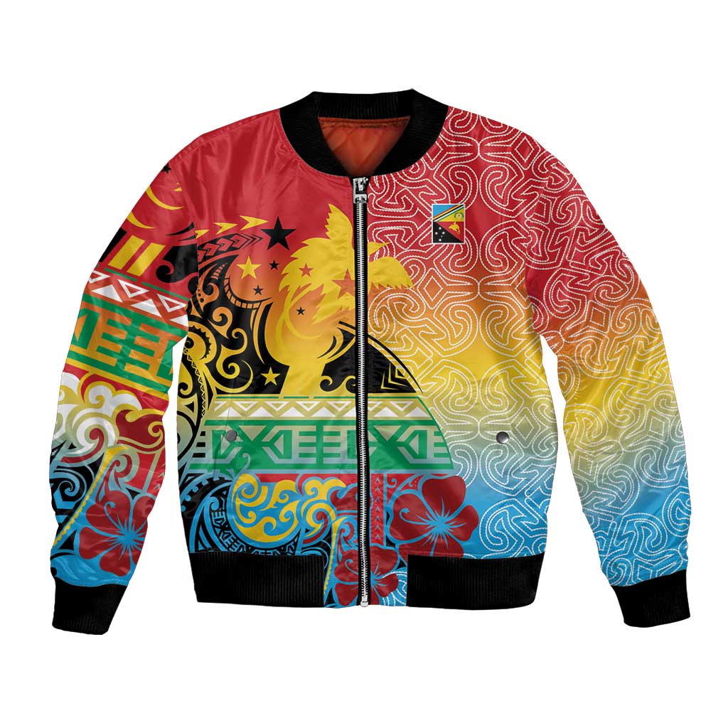 Personalised Torba PNG Day Bomber Jacket Oro Tapa Pattern LT9 Unisex Green - Polynesian Pride