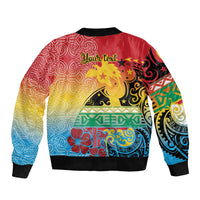 Personalised Torba PNG Day Bomber Jacket Oro Tapa Pattern LT9 - Polynesian Pride