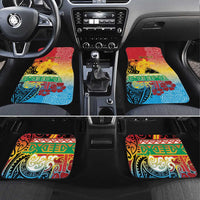 Personalised Torba PNG Day Car Mats Oro Tapa Pattern LT9 Set 4pcs Green - Polynesian Pride
