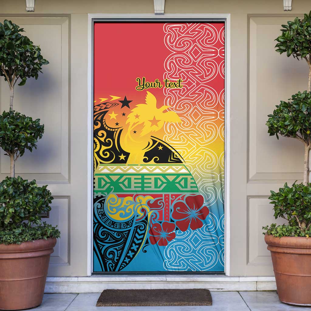 Personalised Torba PNG Day Door Cover Oro Tapa Pattern LT9 Green - Polynesian Pride