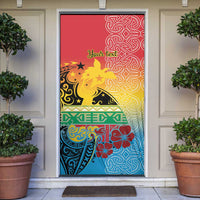 Personalised Torba PNG Day Door Cover Oro Tapa Pattern LT9 Green - Polynesian Pride
