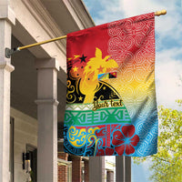 Personalised Torba PNG Day Garden Flag Oro Tapa Pattern LT9 House Flag Green - Polynesian Pride