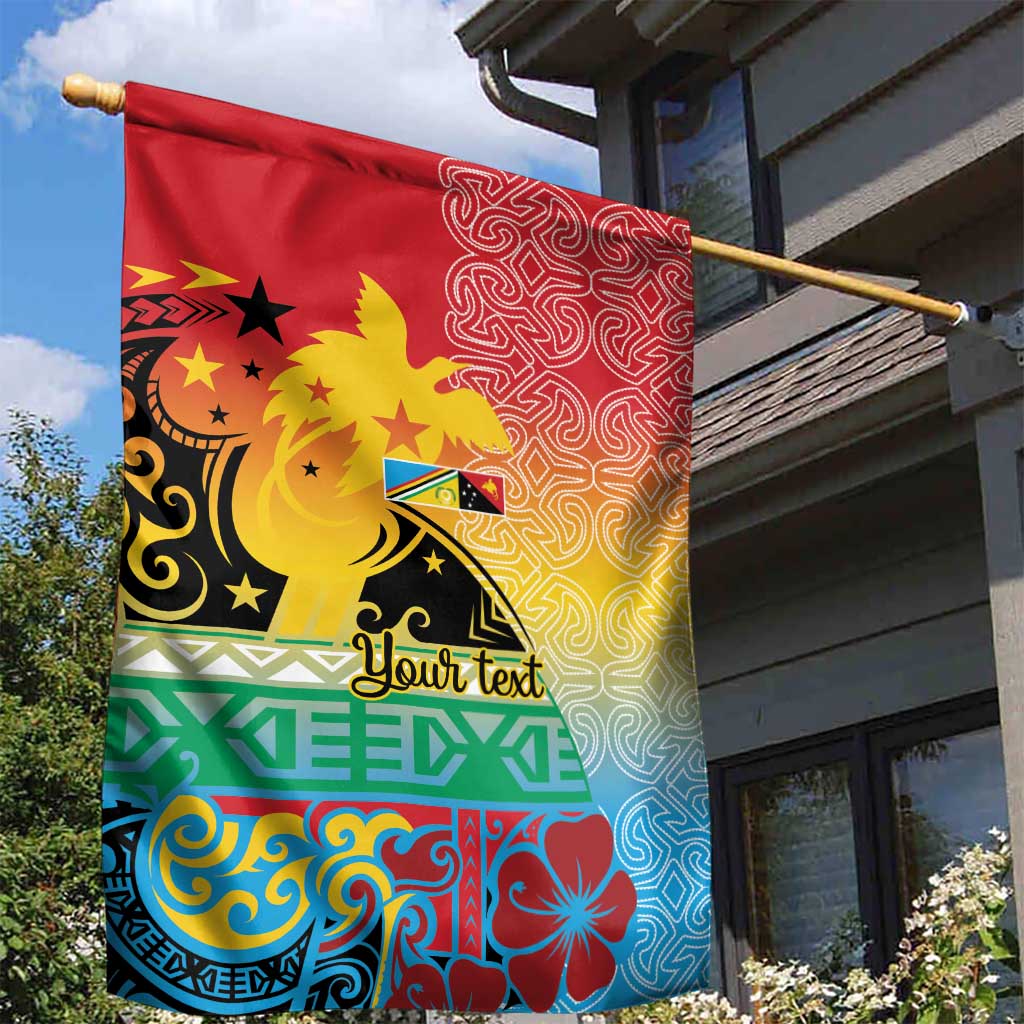 Personalised Torba PNG Day Garden Flag Oro Tapa Pattern LT9 - Polynesian Pride