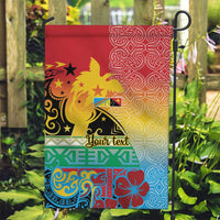 Personalised Torba PNG Day Garden Flag Oro Tapa Pattern LT9 Garden Flag Green - Polynesian Pride