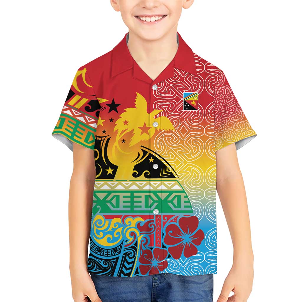 Personalised Torba PNG Day Kid Hawaiian Shirt Oro Tapa Pattern LT9 Kid Green - Polynesian Pride