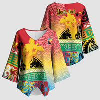 Personalised Torba PNG Day Kimono Sleeve Blouse Oro Tapa Pattern LT9 - Polynesian Pride