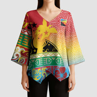 Personalised Torba PNG Day Kimono Sleeve Blouse Oro Tapa Pattern LT9 - Polynesian Pride